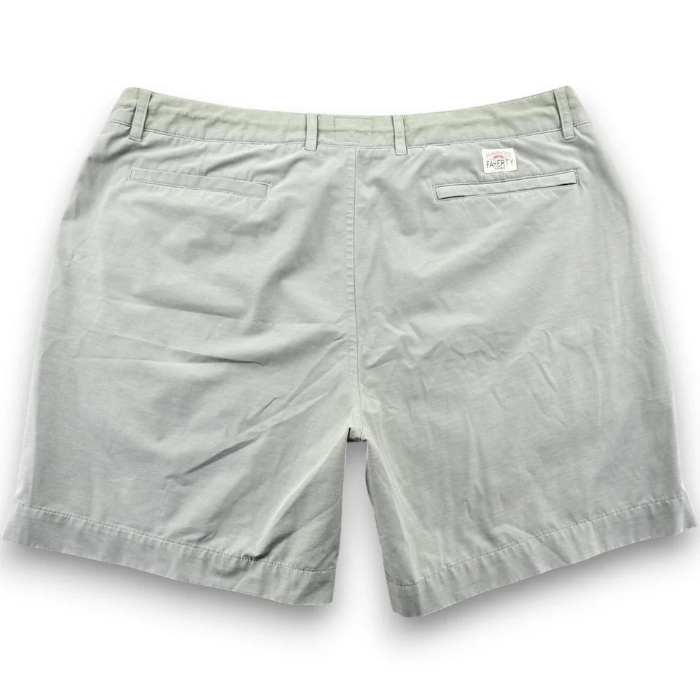 Faherty All Day Shorts Mens 38 Sage Green 7 Inseam Hybrid Stretch Quick Dry Swim
